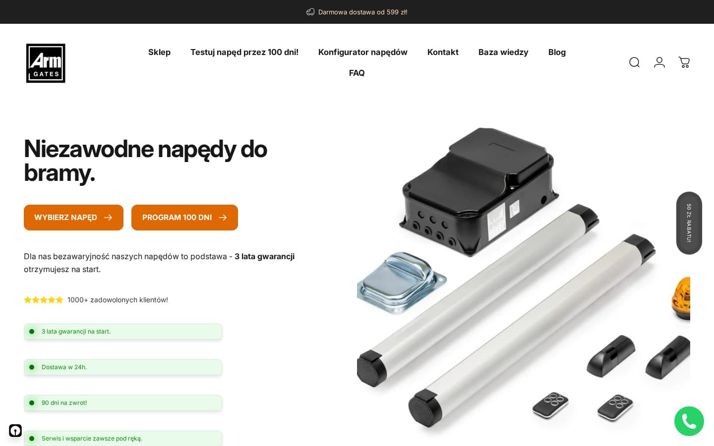 ARMGATES — sklep Shopify, Napędy do bram